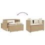 Garten-Essgruppe 3-teilig mit Kissen aus synthetischem Rattan in Beige. von , Gartensets - Ref: Foro24-4003906, Preis: 246,42...