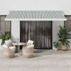Toldo retráctil aluminio y tela gris antracita y blanco 4,5x3 m de , Toldos - Ref: Foro24-3216136, Precio: 737,54 €, Descuent...