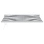 Einziehbares Markisendach aus Aluminium und Stoff in Anthrazitgrau und Weiß, 4,5x3 m. von , Markisen - Ref: Foro24-3216136, P...