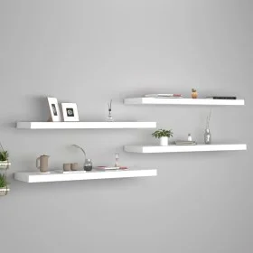 Floating wall shelves 4 pcs MDF white 90x23.5x3.8 cm by vidaXL, Shelves and shelves - Ref: Foro24-323819, Price: 83,11 €, Dis...