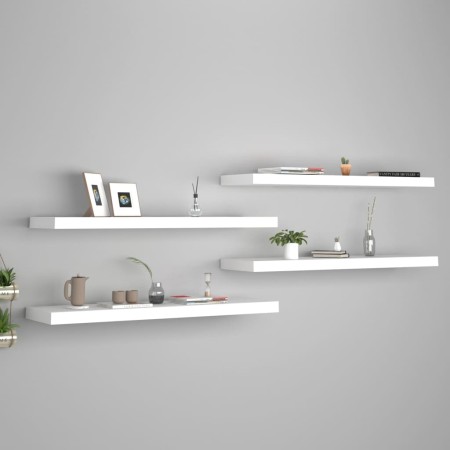 Schwebende Wandregale 4 Stück MDF weiß 90x23,5x3,8 cm von vidaXL, Regale und Regale - Ref: Foro24-323819, Preis: 84,86 €, Rab...