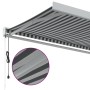 Einziehbares Markisendach aus Aluminium und Stoff in Anthrazitgrau und Weiß, 4,5x3 m. von , Markisen - Ref: Foro24-3216136, P...