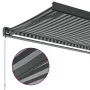 Retractable awning made of aluminum and anthracite and white fabric, measuring 3.5x2.5 meters. by , Awnings - Ref: Foro24-321...