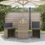 Garden chairs and table with cushions 3 pieces gray PE rattan by , Garden sets - Ref: Foro24-4003876, Price: 203,53 €, Discou...