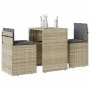 Garden set 3 pieces synthetic rattan chairs and table with gray cushion by , Garden sets - Ref: Foro24-4003874, Price: 198,60...