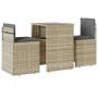 Garden set 3 pieces synthetic rattan chairs and table with gray cushion by , Garden sets - Ref: Foro24-4003874, Price: 198,60...