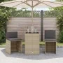 Garden set 3 pieces synthetic rattan chairs and table with gray cushion by , Garden sets - Ref: Foro24-4003874, Price: 198,60...