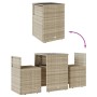 Gartenmöbel-Set 3-teilig aus synthetischem Rattan mit grauen Kissen von , Gartensets - Ref: Foro24-4003874, Preis: 198,37 €, ...
