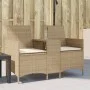 Zweier-Gartensofa mit Tisch und Kissen aus beigem PE-Rattan. von , Outdoor-Sofas - Ref: Foro24-4003888, Preis: 140,72 €, Raba...