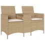 2-seater garden sofa with table and beige PE rattan cushions by , Outdoor sofas - Ref: Foro24-4003888, Price: 140,72 €, Disco...