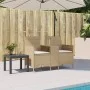 2-seater garden sofa with table and beige PE rattan cushions by , Outdoor sofas - Ref: Foro24-4003888, Price: 140,72 €, Disco...