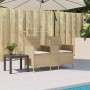 Zweier-Gartensofa mit Tisch und Kissen aus beigem PE-Rattan. von , Outdoor-Sofas - Ref: Foro24-4003888, Preis: 143,37 €, Raba...