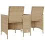 2-seater garden sofa with table and beige PE rattan cushions by , Outdoor sofas - Ref: Foro24-4003888, Price: 140,72 €, Disco...