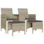 Garden sofa 2 seats with table and stools in light gray PE rattan by , Outdoor sofas - Ref: Foro24-4003895, Price: 190,56 €, ...