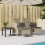 Garden sofa 2 seats with table and stools in light gray PE rattan by , Outdoor sofas - Ref: Foro24-4003895, Price: 190,56 €, ...