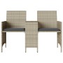 Garden sofa 2 seats with table and stools in light gray PE rattan by , Outdoor sofas - Ref: Foro24-4003895, Price: 206,89 €, ...