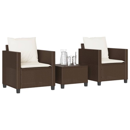 Gartenstühle und Tischchen mit Kissen, 3-teilig, aus braunem PE-Rattan. von , Gartensets - Ref: Foro24-4003897, Preis: 236,75...