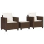 Gartenstühle und Tischchen mit Kissen, 3-teilig, aus braunem PE-Rattan. von , Gartensets - Ref: Foro24-4003897, Preis: 236,75...