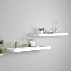 Floating wall shelves 2 pcs MDF white 80x23.5x3.8 cm by vidaXL, Shelves and shelves - Ref: Foro24-323815, Price: 34,30 €, Dis...