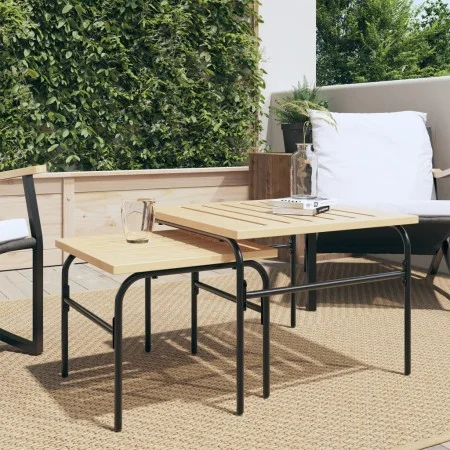 Stackable garden coffee tables 2 pcs brown and black steel by , Garden tables - Ref: Foro24-4009307, Price: 101,47 €, Discoun...