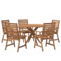 Juego de comedor de jardín 6 piezas madera maciza de acacia de , Conjuntos de jardín - Ref: Foro24-3283567, Precio: 534,61 €