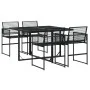 5-teiliges Gartensitzgruppen-Set aus schwarzem Kunststoff-Rattan von , Gartensets - Ref: Foro24-3295048, Preis: 329,24 €, Rab...
