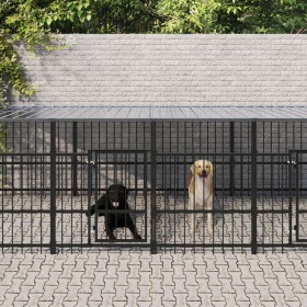 Außenzwinger mit Stahldach, 7,51 m². von , Hundehütten und Zäune - Ref: Foro24-3124668, Preis: 848,92 €, Rabatt: %