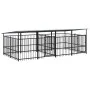 Outdoor dog kennel with steel roof 7.51 m² by , Dog kennels and fences - Ref: Foro24-3124668, Price: 836,27 €, Discount: %