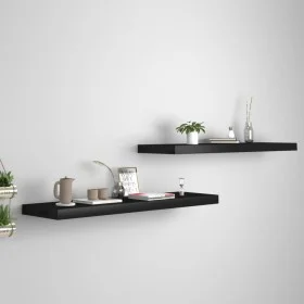 Set of 2 black MDF floating wall shelves 90x23.5x3.8 cm by vidaXL, Shelves and shelves - Ref: Foro24-323839, Price: 39,23 €, ...