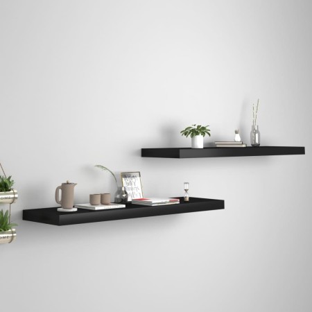 Schwebende Wandregale 2 Stück MDF schwarz 90x23,5x3,8 cm von vidaXL, Regale und Regale - Ref: Foro24-323839, Preis: 41,45 €, ...