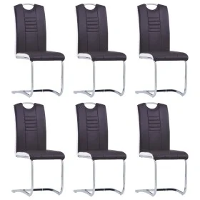 Schwebende Esszimmerstühle, 6 Stück, braunes Kunstleder. von , Essstühle - Ref: Foro24-278834, Preis: 375,57 €, Rabatt: %