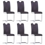 Schwebende Esszimmerstühle, 6 Stück, braunes Kunstleder. von , Essstühle - Ref: Foro24-278834, Preis: 394,93 €, Rabatt: %