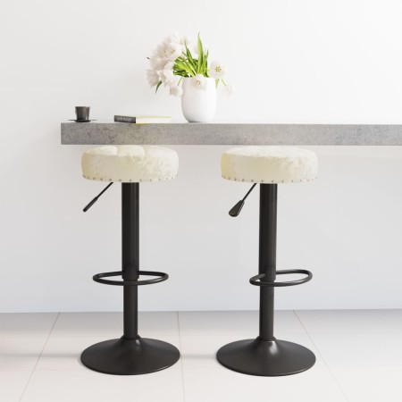 Küchenhocker, 2 Stück, cremefarbenes Samtgewebe. von , Küchenhocker - Ref: Foro24-332994, Preis: 111,07 €, Rabatt: %