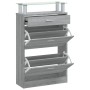 Mueble zapatero madera contrachapada gris Sonoma 63x24x104 cm