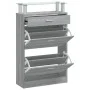 Mueble zapatero madera contrachapada gris Sonoma 63x24x104 cm de , Zapateros y organizadores de calzado - Ref: Foro24-342568,...