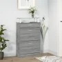 Mueble zapatero madera contrachapada gris Sonoma 63x24x104 cm de , Zapateros y organizadores de calzado - Ref: Foro24-342568,...
