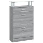 Mueble zapatero madera contrachapada gris Sonoma 63x24x104 cm