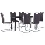 7-piece dining set in brown synthetic leather by , Furniture sets for kitchens and dining rooms - Ref: Foro24-3053029, Price:...