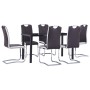 7-teiliges Esszimmer-Set aus braunem Kunstleder von , Möbelsets für Küchen und Esszimmer - Ref: Foro24-3053029, Preis: 546,32...