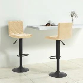 Küchenhocker, 2 Stück, cremefarbenes Samtgewebe. von , Küchenhocker - Ref: Foro24-333730, Preis: 126,99 €, Rabatt: %