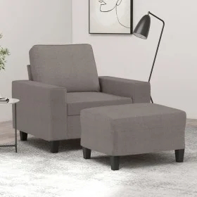 Armchair with footstool in gray taupe fabric, 60 cm. by , Sofas - Ref: Foro24-3201150, Price: 238,41 €, Discount: %
