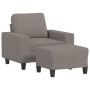 Sessel mit Hocker, Stoff in Grau-Taupe, 60 cm. von , Sofas - Ref: Foro24-3201150, Preis: 242,63 €, Rabatt: %