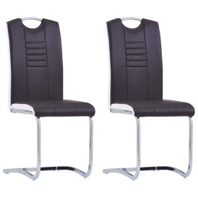 Schwebende Esszimmerstühle, 2 Stück, Kunstleder, Braun. von , Essstühle - Ref: Foro24-281775, Preis: 134,43 €, Rabatt: %
