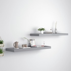 Estantes flotantes de pared 2 uds MDF gris 80x23,5x3,8 cm de vidaXL, Estantes y estanterías - Ref: Foro24-323857, Precio: 39,...