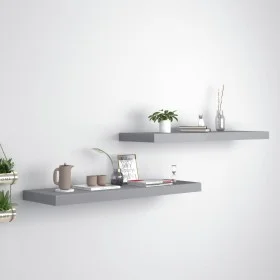 Floating wall shelves 2 pcs MDF gray 80x23.5x3.8 cm by vidaXL, Shelves and shelves - Ref: Foro24-323857, Price: 38,78 €, Disc...