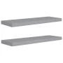 Floating wall shelves 2 pcs MDF gray 80x23.5x3.8 cm by vidaXL, Shelves and shelves - Ref: Foro24-323857, Price: 38,78 €, Disc...