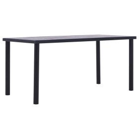 Black MDF and concrete grey dining table 160x80x75 cm by , Kitchen and dining tables - Ref: Foro24-281859, Price: 172,39 €, D...