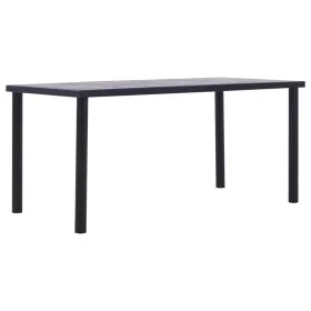 Black MDF and concrete grey dining table 160x80x75 cm by , Kitchen and dining tables - Ref: Foro24-281859, Price: 167,46 €, D...
