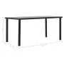 Black MDF and concrete grey dining table 160x80x75 cm by , Kitchen and dining tables - Ref: Foro24-281859, Price: 167,46 €, D...