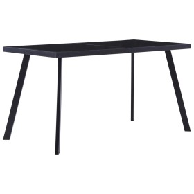 Black tempered glass dining table 140x70x75 cm by , Kitchen and dining tables - Ref: Foro24-281873, Price: 142,50 €, Discount: %